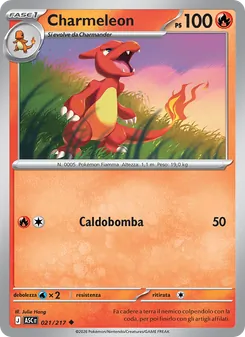 Carta Charmeleon dell'espansione Ascesa Eroica, numero 021/217