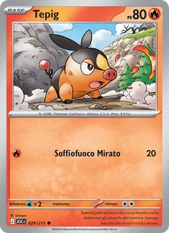 Carta Tepig dell'espansione Ascesa Eroica, numero 029/217