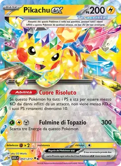Carta Pikachu-ex dell'espansione Ascesa Eroica, numero 057/217