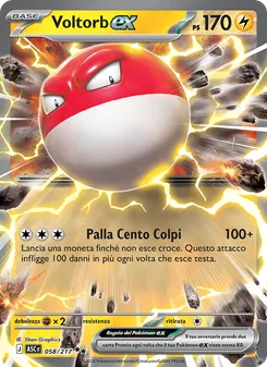 Carta Voltorb-ex dell'espansione Ascesa Eroica, numero 058/217