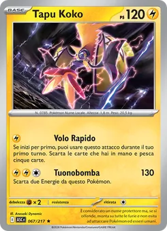 Carta Tapu Koko dell'espansione Ascesa Eroica, numero 067/217