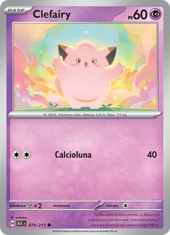 Carta Clefairy dell'espansione Ascesa Eroica, numero 074/217