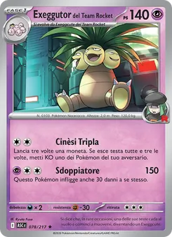 Carta Exeggutor del Team Rocket dell'espansione Ascesa Eroica, numero 078/217