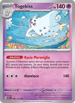 Carta Togekiss dell'espansione Ascesa Eroica, numero 082/217