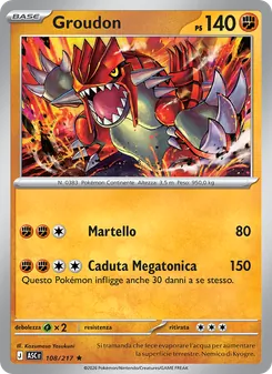 Carta Groudon dell'espansione Ascesa Eroica, numero 108/217