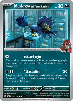 Carta Murkrow del Team Rocket dell'espansione Ascesa Eroica, numero 126/217