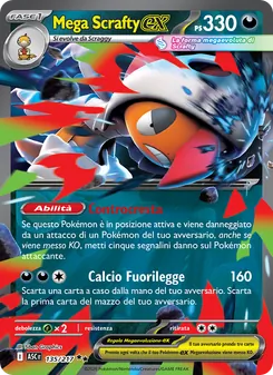 Carta Mega Scrafty-ex dell'espansione Ascesa Eroica, numero 135/217