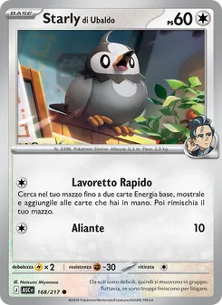 Carta Starly di Ubaldo dell'espansione Ascesa Eroica, numero 168/217