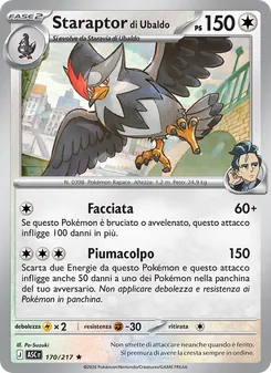 Carta Staraptor di Ubaldo dell'espansione Ascesa Eroica, numero 170/217