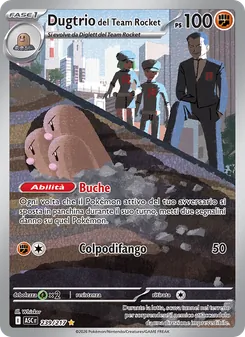 Carta Dugtrio del Team Rocket dell'espansione Ascesa Eroica, numero 239/217