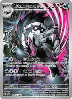Carta Obstagoon di Galar dell'espansione Ascesa Eroica, numero 245/217