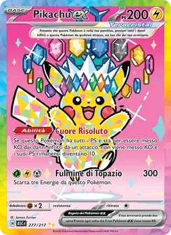 Carta Pikachu-ex dell'espansione Ascesa Eroica, numero 277/217