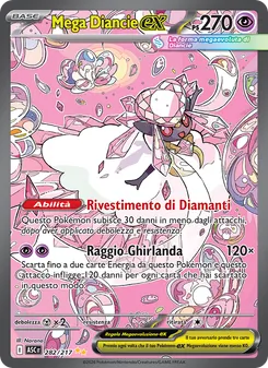 Carta Mega Diancie-ex dell'espansione Ascesa Eroica, numero 282/217