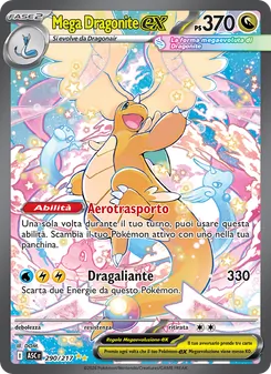 Carta Mega Dragonite-ex dell'espansione Ascesa Eroica, numero 290/217