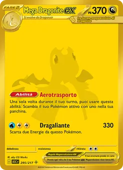 Carta Mega Dragonite-ex dell'espansione Ascesa Eroica, numero 295/217