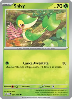 Carta Snivy dell'espansione Equilibrio Perfetto, numero 004/88