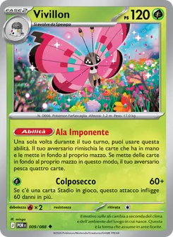 Carta Vivillon dell'espansione Equilibrio Perfetto, numero 009/88