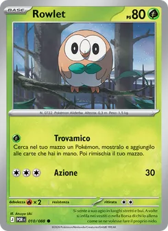 Carta Rowlet dell'espansione Equilibrio Perfetto, numero 010/88