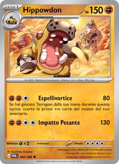 Carta Hippowdon dell'espansione Equilibrio Perfetto, numero 040/88