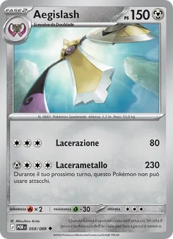 Carta Aegislash dell'espansione Equilibrio Perfetto, numero 058/88
