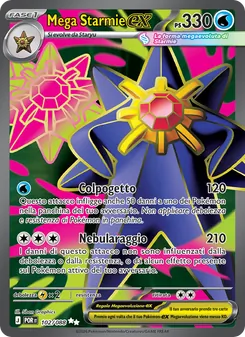 Carta Mega Starmie-ex dell'espansione Equilibrio Perfetto, numero 102/88