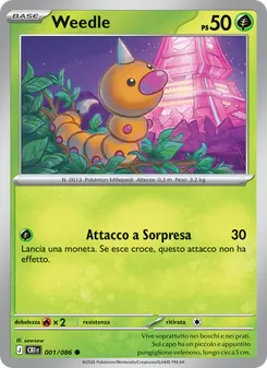 Carta Weedle dell'espansione Caos Nascente, numero 001/86
