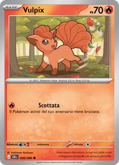 Carta Vulpix dell'espansione Caos Nascente, numero 008/86