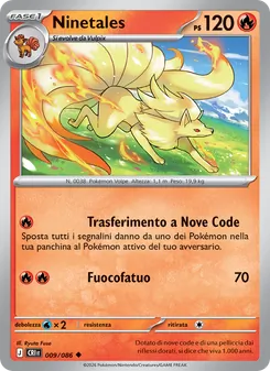 Carta Ninetales dell'espansione Caos Nascente, numero 009/86