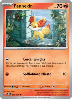 Carta Fennekin dell'espansione Caos Nascente, numero 011/86