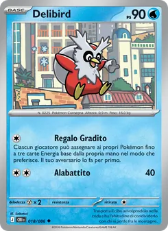 Carta Delibird dell'espansione Caos Nascente, numero 018/86