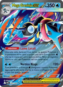 Carta Mega Greninja-ex dell'espansione Caos Nascente, numero 022/86