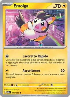 Carta Emolga dell'espansione Caos Nascente, numero 030/86