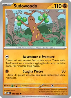 Carta Sudowoodo dell'espansione Caos Nascente, numero 043/86