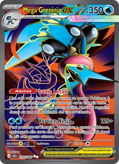 Carta Mega Greninja-ex dell'espansione Caos Nascente, numero 100/86