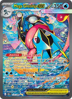 Carta Mega Greninja-ex dell'espansione Caos Nascente, numero 116/86