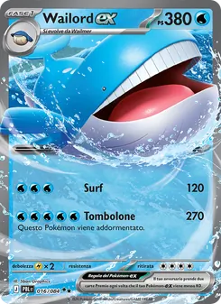 Carta Wailord-ex dell'espansione Buio Pesto, numero 016/84