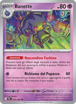 Carta Banette dell'espansione Buio Pesto, numero 034/84