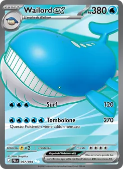 Carta Wailord-ex dell'espansione Buio Pesto, numero 097/84