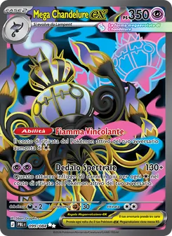 Carta Mega Chandelure-ex dell'espansione Buio Pesto, numero 099/84