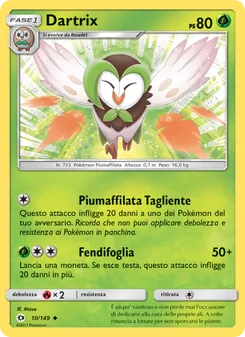 Carta Dartrix dell'espansione Sole e Luna, numero 10/149