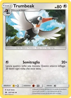 Carta Trumbeak dell'espansione Sole e Luna, numero 107/149