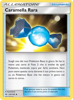 Carta Caramella Rara dell'espansione Sole e Luna, numero 129/149
