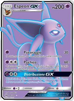 Carta Espeon GX dell'espansione Sole e Luna, numero 140/149
