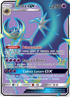 Carta Lunala GX dell'espansione Sole e Luna, numero 141/149
