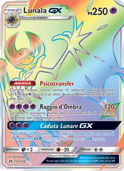 Carta Lunala GX dell'espansione Sole e Luna, numero 153/149