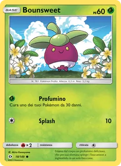 Carta Bounsweet dell'espansione Sole e Luna, numero 18/149