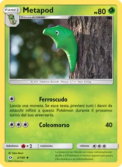 Carta Metapod dell'espansione Sole e Luna, numero 2/149