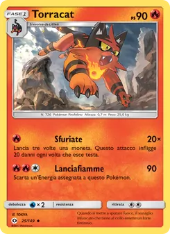Carta Torracat dell'espansione Sole e Luna, numero 25/149