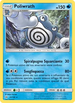Carta Poliwrath dell'espansione Sole e Luna, numero 32/149