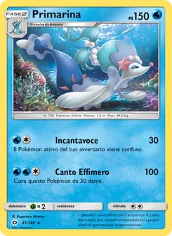 Carta Primarina dell'espansione Sole e Luna, numero 41/149